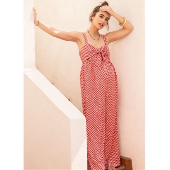 Hatch Pants - Hatch Jumpsuit Maternity Scarlet Jumpsuit in Jasmine Red Floral wide leg